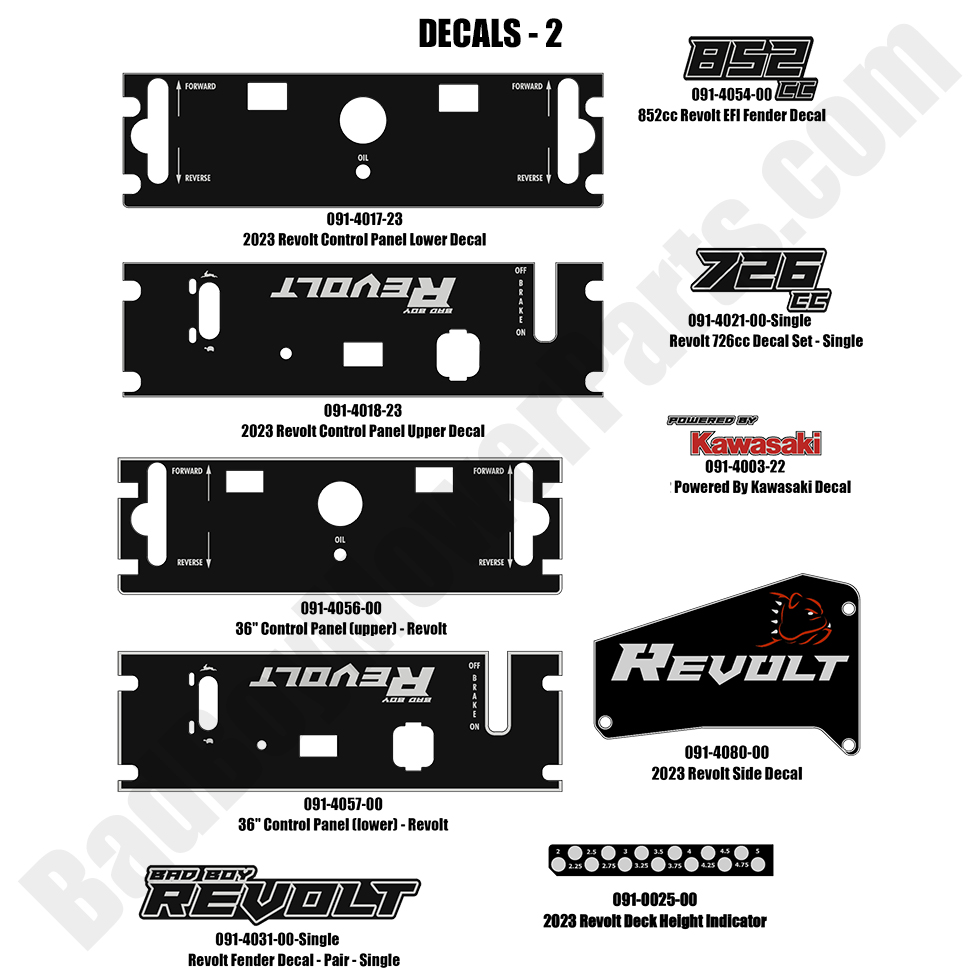 3204 - Bad Boy Mower Parts Lookup > 2023 > Revolt > Decals-2